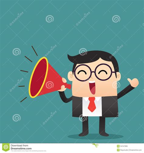 Businessman Announce With Megaphone Stock Vector ...