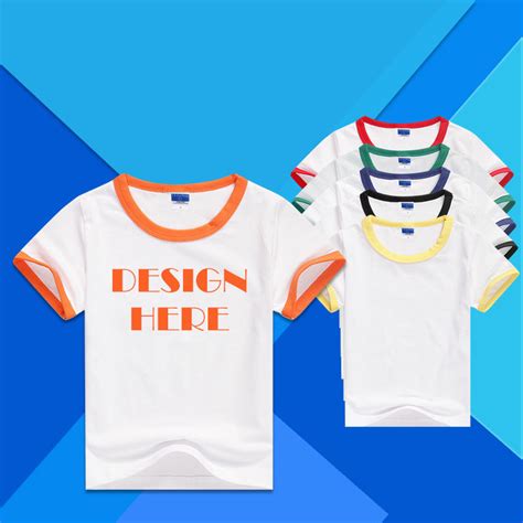 Custom Kids T Shirts Printing Online Ringer Contrast Color Kids