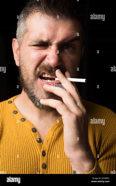 Cigarette Nicotine Addiction Man Smoking Cigarette Smoking Addiction