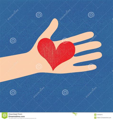 Love Red Heart In Hand To Woman Stock Vector Illustration Of Hand