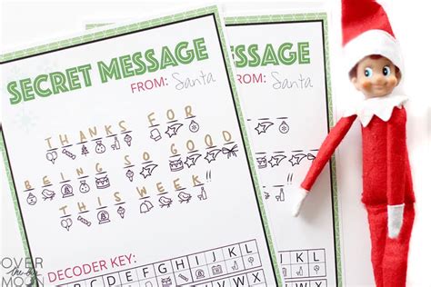 secret message from santa printable over the big moon