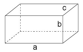 Here, a is length; b is height and c is width of the parallelepiped