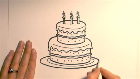 Drawing a c, oon cake. How to Draw a Birthday Cake - YouTube