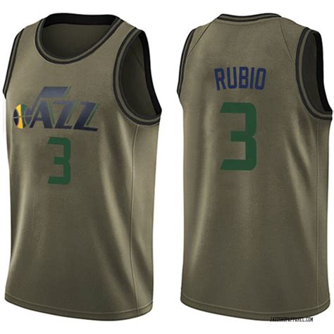 Nike Utah Jazz Swingman Green Ricky Rubio Salute To Service Jersey Mens