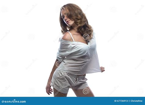 Dancing Woman With Nude Shoulder Stock Image Image Of Away Motion