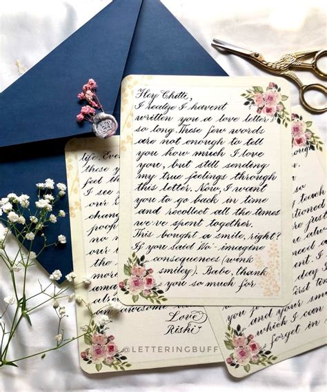 Handwritten Love Letter In Design Paper Handwritten Letters Paper