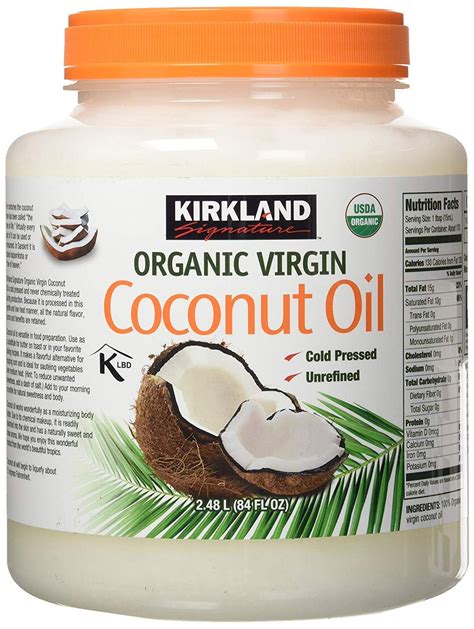 kirkland organic virgin coconut oil 2 38kg tub