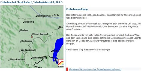 Apr 2021 um 19:19 gmt vor 1 tag 22 stunden. Info - Erdbeben bei Ebreichsdorf / Niederösterreich, M 4.3 ...