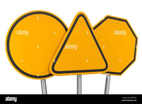 Set Of Road Signs On Pole Isolated On White Background 3d Render