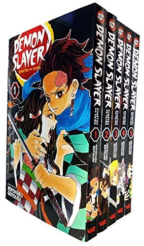 Demon Slayer Kimetsu No Yaiba Collection Vol 1 5 Books Set By Koyoharu