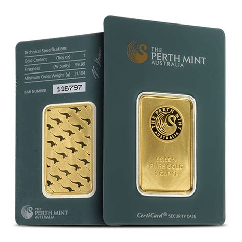 Oz Gold Bar Classic Assay Perth Mint Provident Metals