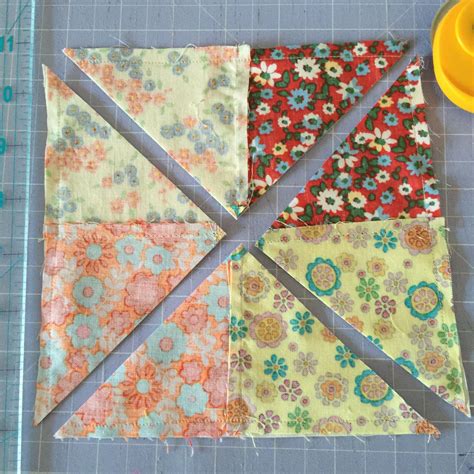 Nice Tutorial To Make Scrappy Pinwheels In A Square In A Square Block