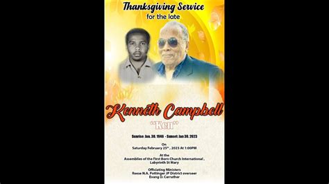 Kenneth Campbell Funeral Service Youtube