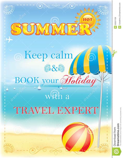 Keep Calm And Book Your Holiday Stock Illustration