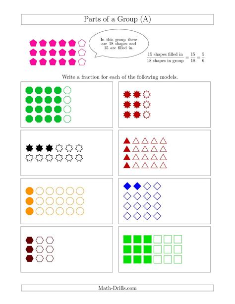 Worksheets Fraction Parts Of Sets Game Informer 7