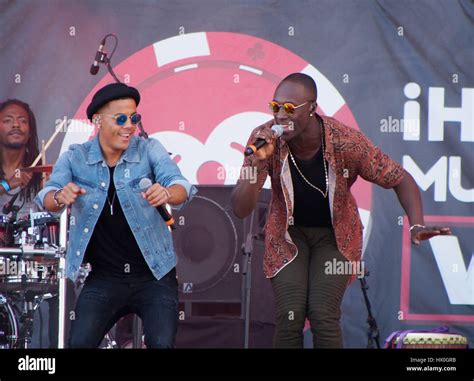 Nico Sereba Blue Jacket And Vincent Dery Of Nico And Vinz Perform At