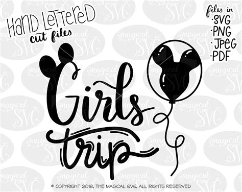 Disney Girls Trip Svg Hand Lettered Svg Cut Files Disney Etsy Australia