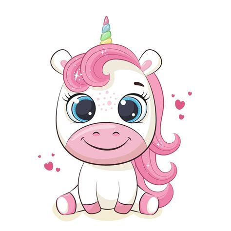 Ilustración De Lindo Bebé Unicornio Ilustración De Dibujos Animados De