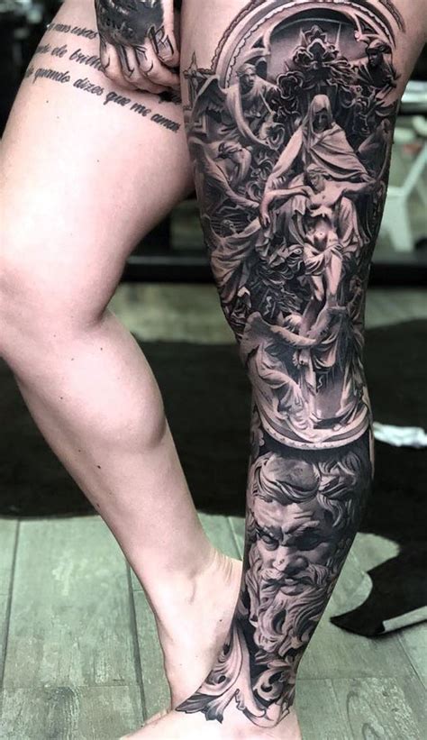 28 Epic Thigh Patchwork Tattoos That Blow Your Mind