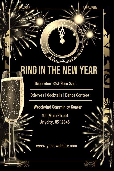 new years eve party invite template postermywall