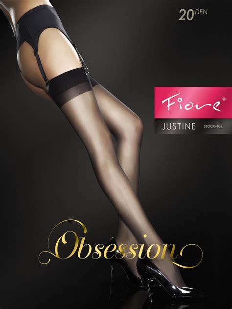Fiore Obsession Justine Sheer Stockings 20 Denier Plain Tops Up To Size