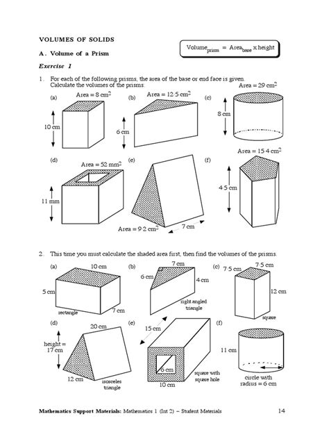 Solid Geometry Worksheet