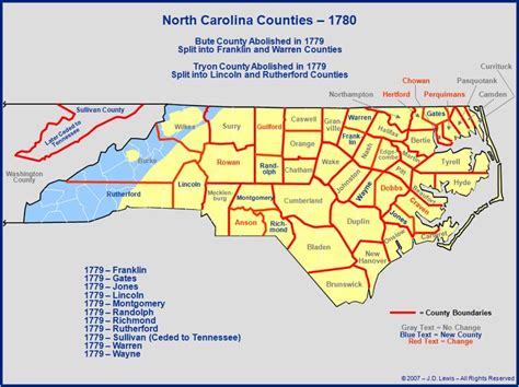 North Carolina Counties Established Between 1777 And 1780 Genealogy