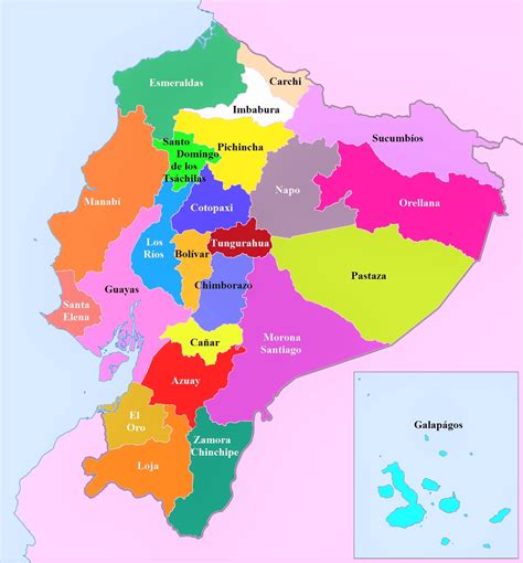 Mapa de Ecuador Político Físico Para Imprimir 2022