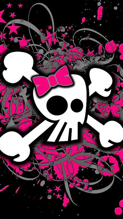 Girly Skull Iphone Wallpaper Black Pink Cool Skull
