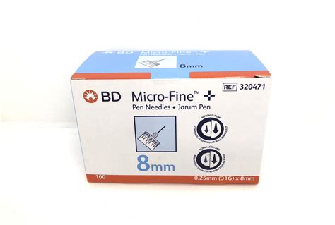 Bd Micro Fine Pen Needles 025mm 31g X 8mm 100 Pack
