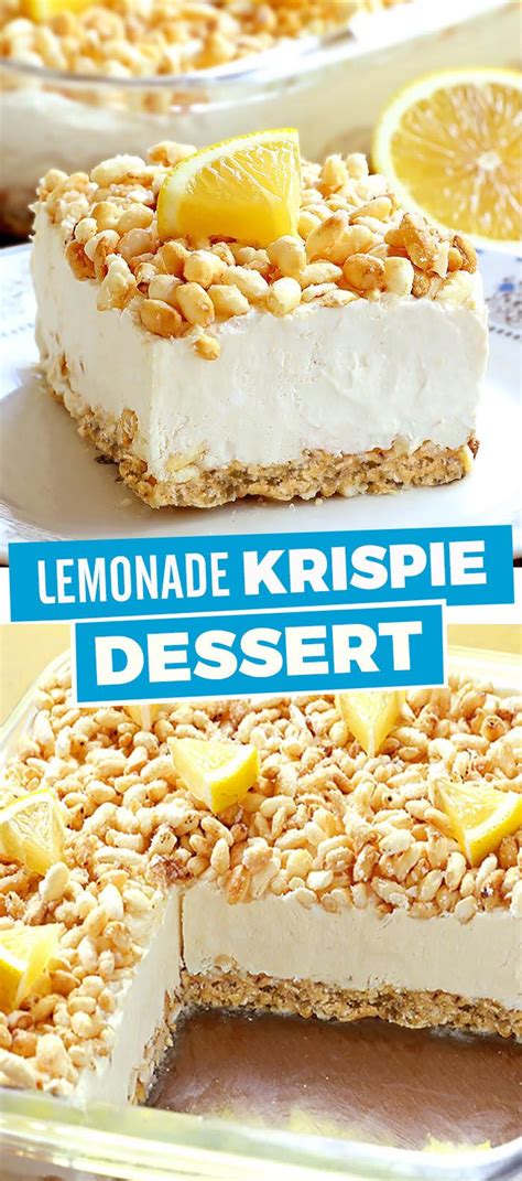 Lemonade Krispie Dessert Cakescottage Lemon Desserts Lemon Recipes