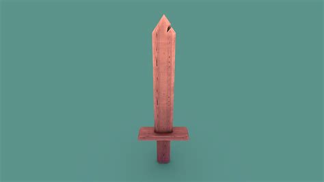 wooden sword download free 3d model by qnomon [96bbeb8] sketchfab