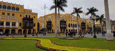 Peru Lima Public Transit The Historic Center And An Urban