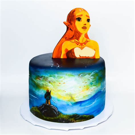 To celebrate the legend of zelda: hand painted zelda breath of the wild themed cake | Zelda cake, Boy birthday cake, Zelda birthday