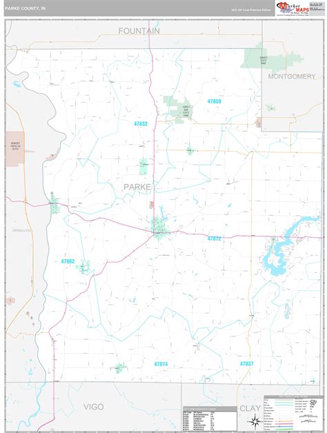 Parke County In Wall Map Premium Style By Marketmaps
