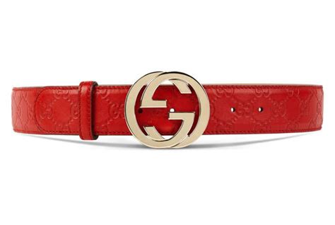 Guccissima Belt With Interlocking G Red Gucci Belt Wide Belts For