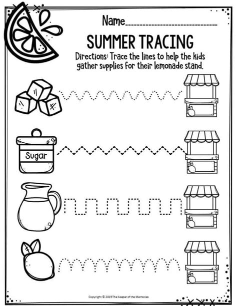 Printable Summer Worksheet