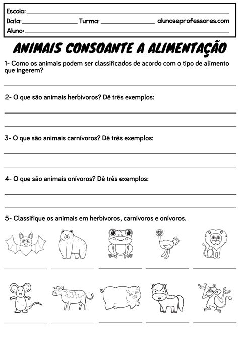 Avaliação De Ciências 3 Ano Animais Word