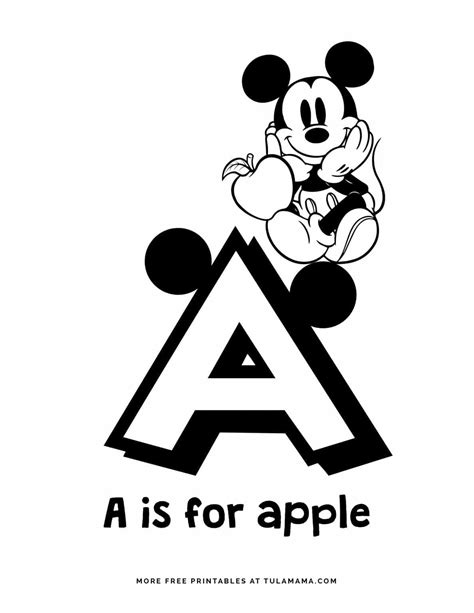 Free Printable Disney Alphabet Coloring Pages Mickey Mouse Abc Abc