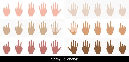 Les gestes de la main et des doigts symbole logo signes différents