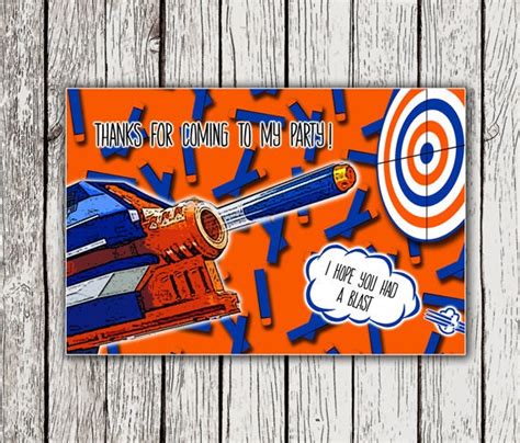 Nerf thank you cards nerf party thank you card nerf birthday