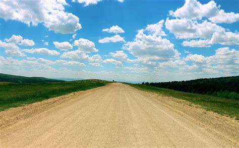 Wide Dirt Road And Beautiful Blue Sky Stock Photo Image Of Blue