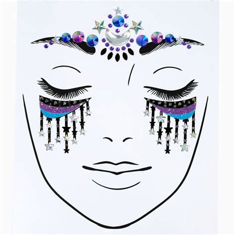 Iridescent Gemstone Face Stickers Claires Us