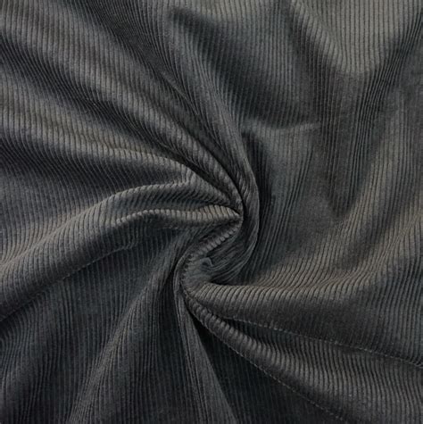 8 Wale Stretch Corduroy Charcoal Gala Fabrics