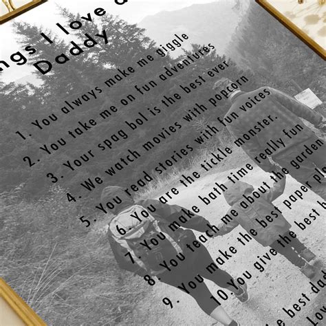 Personalised Ten Things I Love About Daddy Photo Print By Posh Totty
