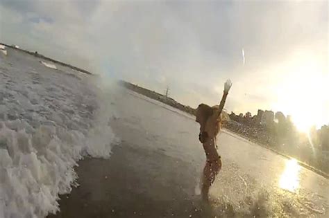 Bikini Babe Crashes Face First Into Waves In Beach Fail Daily Star