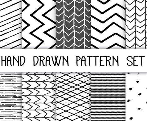 Hand Drawn Pattern Set Vector Art And Graphics