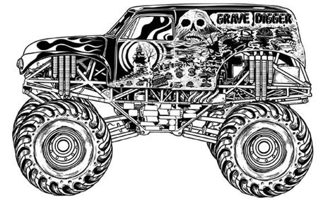 monster truck grave digger coloring page kids play color monster truck coloring pages
