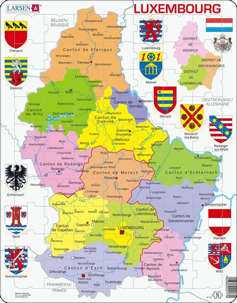 K Luxembourg Political Map Maps Of Countries Puzzles