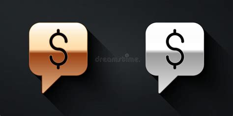 Gold And Silver Paid Support Icon Isolated On Black Backgroundspeech